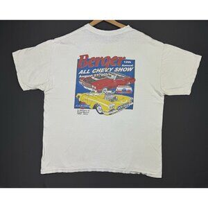 Vintage Y2K Berger All Chevy Show Camaro Car Promo Art Rare Annual XL White Tee